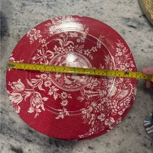 Set of 6 Three Hands Corp. Red Floral  Charger Plate - Toile de Jouy